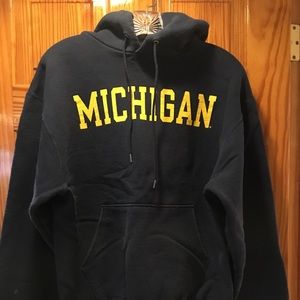 University of Michigan navy hooded sweatshirt